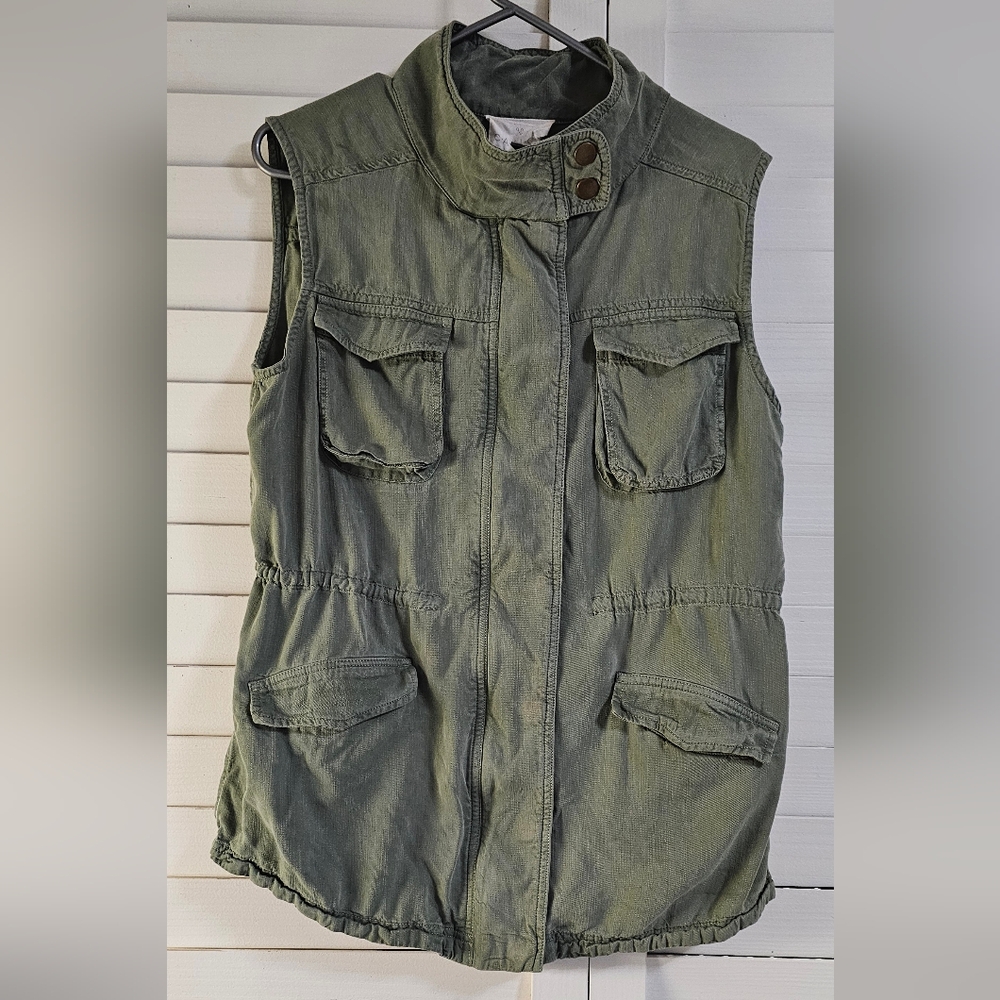 CASLON Olive Green Utility Vest - Size M